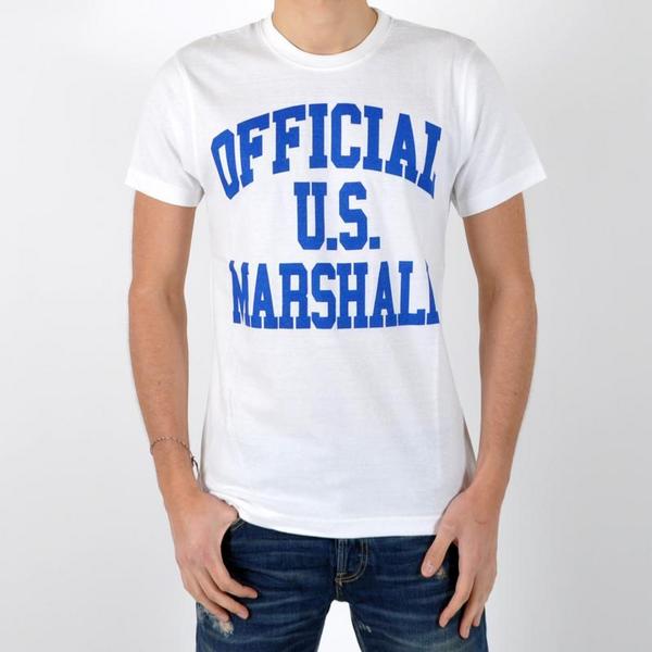 US MARSHALL T-shirt Us Marshall Official Blanc  Bleu Bic Blanc