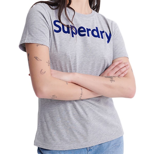 SUPERDRY Tee Shirt Superdry Reg Flock Entry Chalk White Photo principale