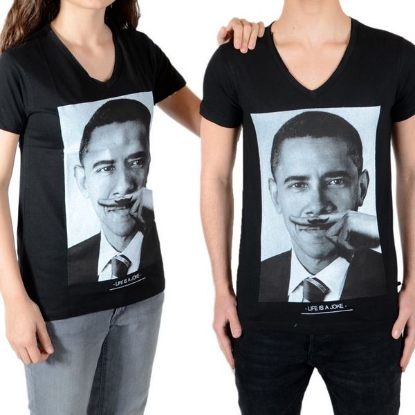 ELEVEN PARIS Tee Shirt Little Eleven Paris Obama Ss Mixte Garon  Fille  Barack Obama Noir Noir