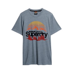 SUPERDRY Tee Shirt Superdry Cl Great Outdoors Graphic Bleu