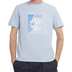 TIMBERLAND Tee Shirt Timberland Ss Logo Graphic Bleu /Blanc