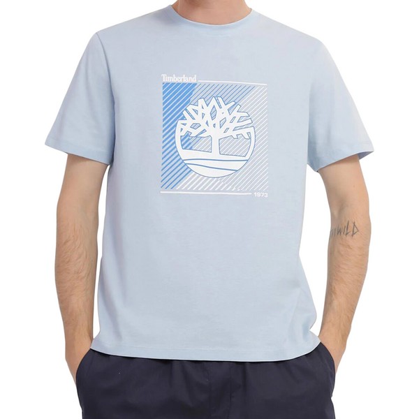 TIMBERLAND Tee Shirt Timberland Ss Logo Graphic Bleu /Blanc 1083786