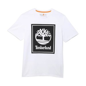 TIMBERLAND Tee Shirt Timberland Stack Logo Blanc/Noir