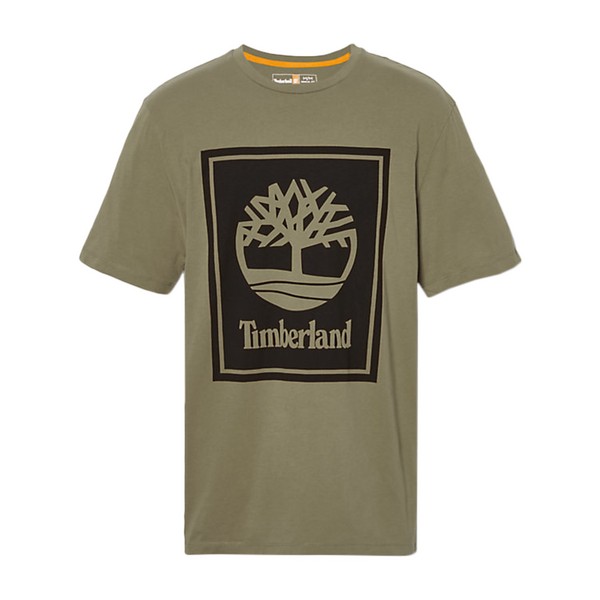 TIMBERLAND Tee Shirt Timberland Stack Logo Khaki/Noir Photo principale