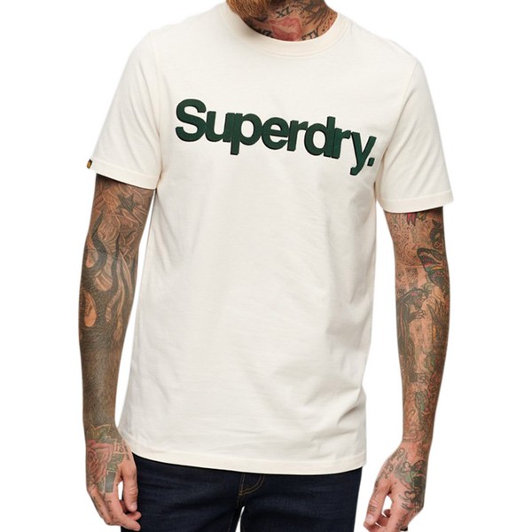SUPERDRY Tee Shirt Superdry Core Logo Classic Beige Photo principale