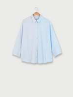 ONLY Chemise Oversized Fines Rayures 100% Coton Bleu