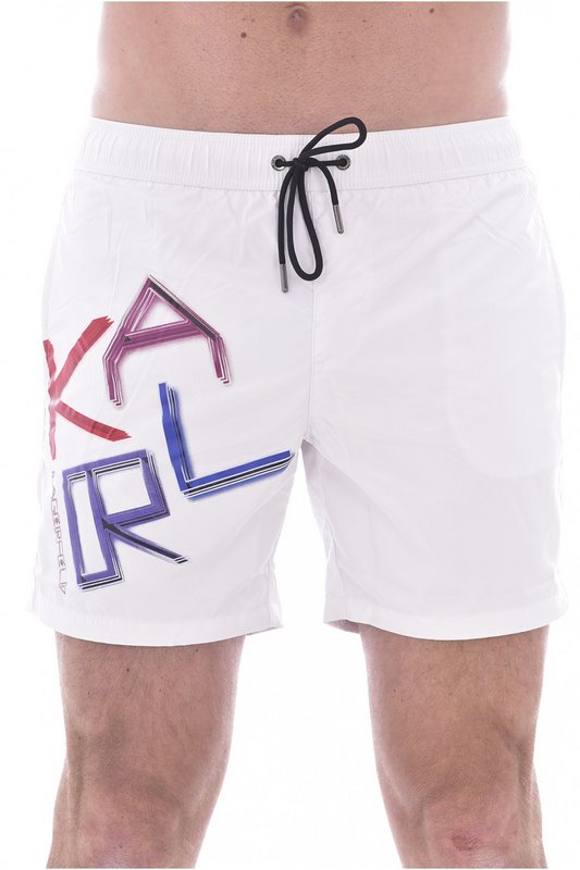 KARL LAGERFELD Short De Bain  Gros Logo Print  -  Karl Lagerfeld - Homme WHITE Photo principale