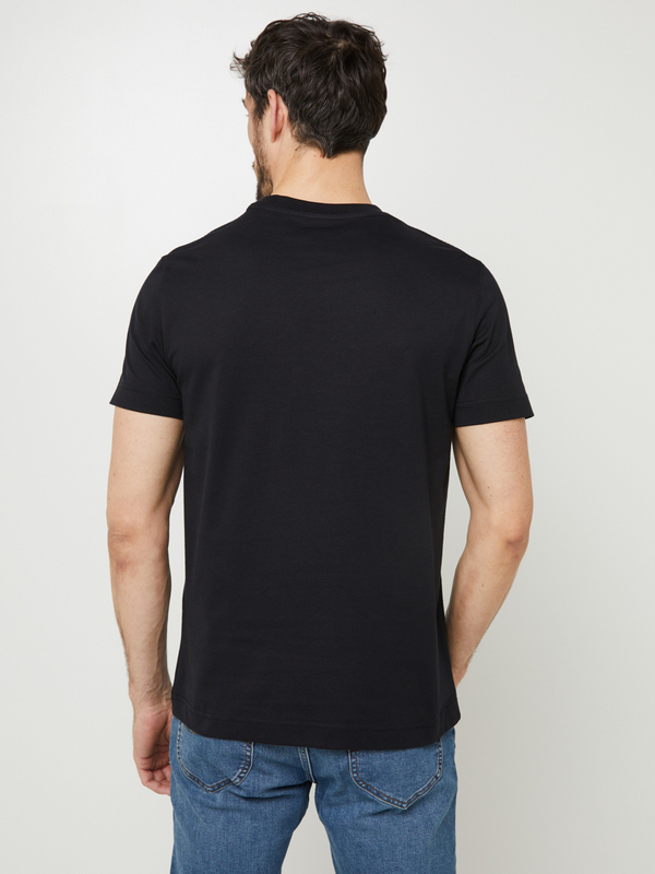 ESPRIT Tee-shirt Droit Uni 100% Coton Dcor Logo Noir Photo principale