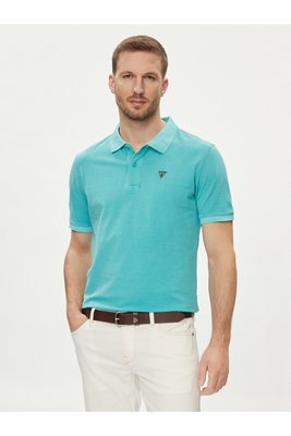 GUESS Polo Regular Fit 100% Coton  -  Guess Jeans - Homme G7IJ TURQUOISE MINERAL