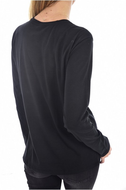 EMPORIO ARMANI Tee Shirt Coton Logo  -  Emporio Armani - Femme 00020 BLACK Photo principale