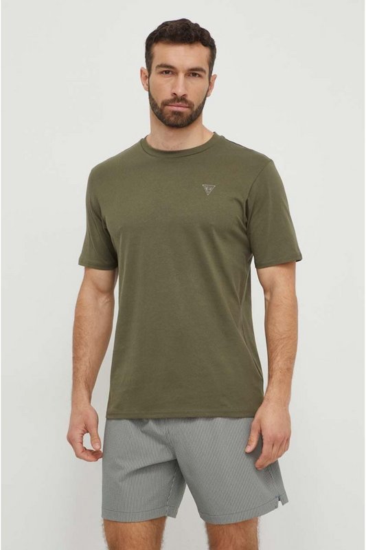 GUESS Tshirt Uni Coton Bio  -  Guess Jeans - Homme G8F6 OLIVE MORNING 1085656