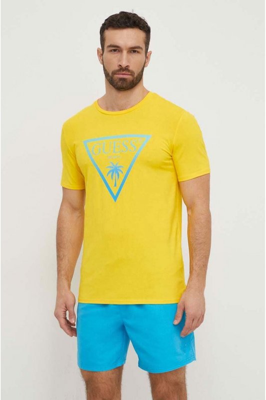 GUESS Tshirt Beach Logo Triangle  -  Guess Jeans - Homme A21E GOLDEN HOUR Photo principale