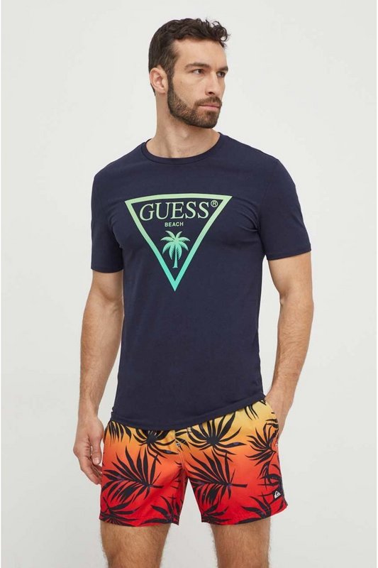 GUESS Tshirt Beach Logo Triangle  -  Guess Jeans - Homme G7V2 SMART BLUE Photo principale