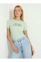 GUESS Tshirt Coton Regular Logo Sequins  -  Guess Jeans - Femme A82R SPRING DAY