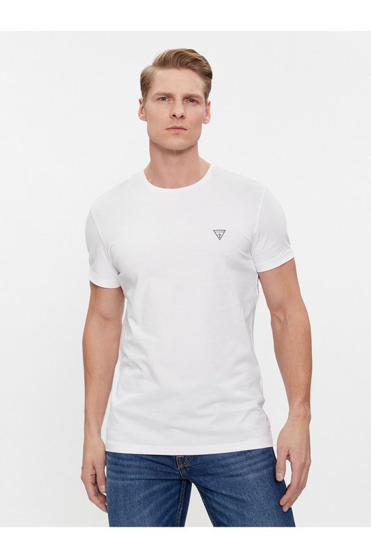 GUESS Pack 2 Tshirts Stretch  -  Guess Jeans - Homme A009 OPTIC WHITE Photo principale