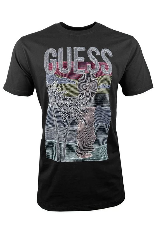 GUESS Tshirt Broderies Fantaisie  -  Guess Jeans - Homme JBLK Jet Black A996 1085761