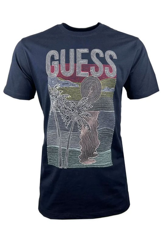 GUESS Tshirt Broderies Fantaisie  -  Guess Jeans - Homme G7V2 SMART BLUE Photo principale