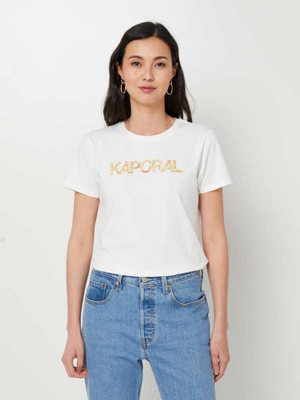 KAPORAL Tee-shirt Logo Imprim Et Dtails Paillets Blanc cass 1085787