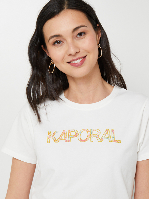 KAPORAL Tee-shirt Logo Imprim Et Dtails Paillets Blanc cass Photo principale