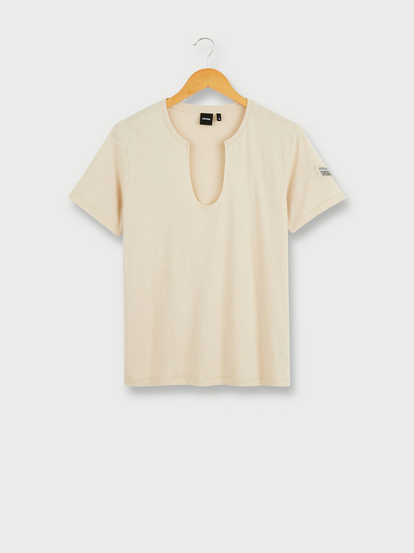 KAPORAL Tee-shirt Manches Courtes 100% Coton Flamm Logo Brod Beige 1085853