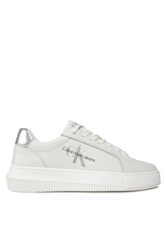CALVIN KLEIN Sneakers Basses Cuir  -  Calvin Klein - Femme YBR White/Silver 1086478