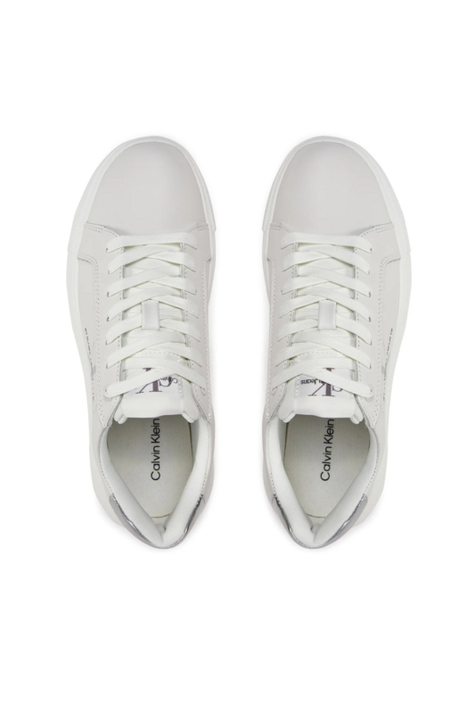 CALVIN KLEIN Sneakers Basses Cuir  -  Calvin Klein - Femme YBR White/Silver Photo principale