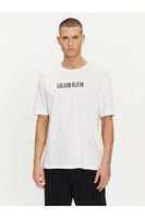 CALVIN KLEIN Tshirt Basique 100% Coton Bio  -  Calvin Klein - Homme 100 WHITE W/ BLACK LOGO