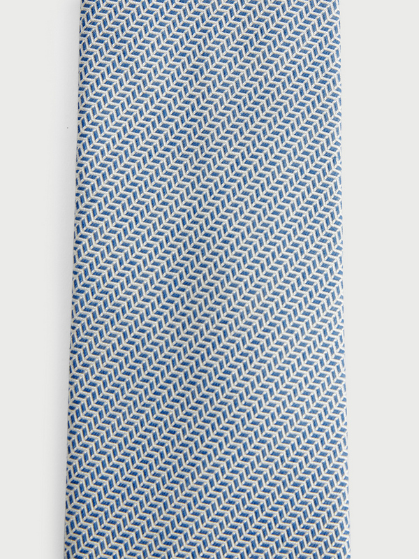 ETERNA Cravate En Coton Et Soie Jacquard Bleu Photo principale