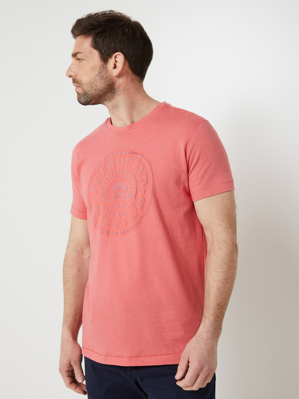 PETROL INDUSTRIES Tee-shirt Grand Logo En Coton co Responsable Rose 1088589