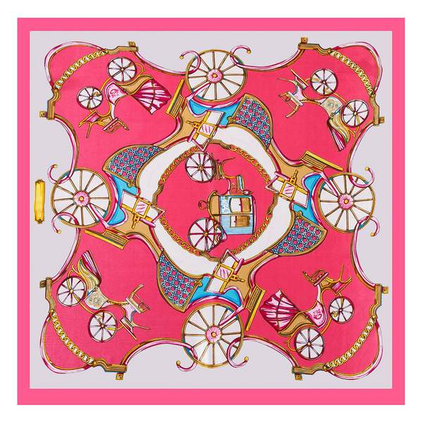 ALBERTO CABALE Petit Carr De Soie Pink Clo - 60x60cm / 100% Soie / Rose Rose 1088783