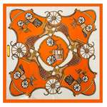 ALBERTO CABALE Petit Carr De Soie Orange Cream Clo - 60x60cm / 100% Soie / Orange Orange