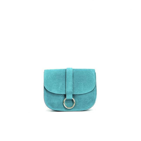 OH MY BAG Mini-sac Besace En Cuir Nubuck Velvet Bleu turquoise