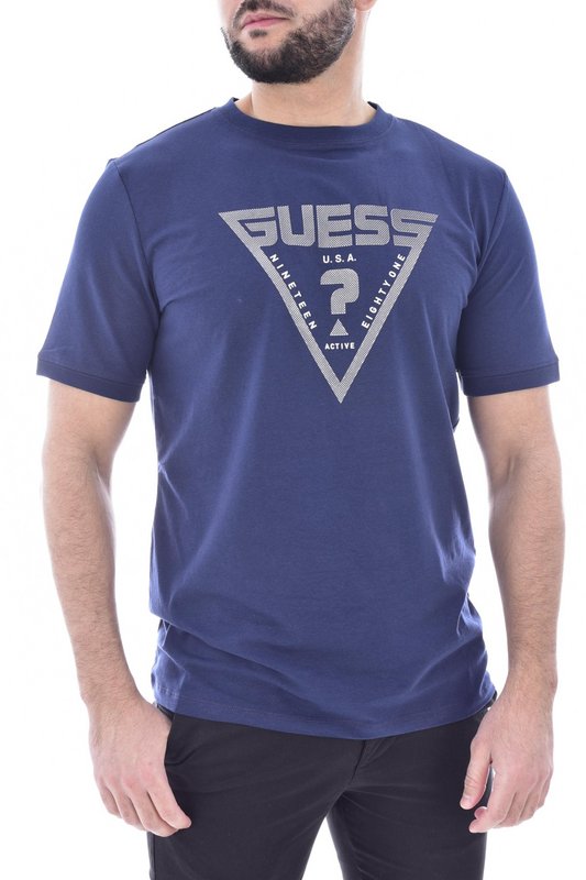 GUESS Tshirt Coton Logo Relief Queencie  -  Guess Jeans - Homme G7R1 SILK BLUE 1089103