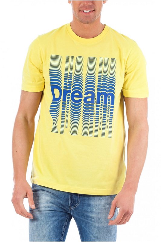 DIESEL Tee Shirt Coton  Message  -  Diesel - Homme 21Y jaune 1089106