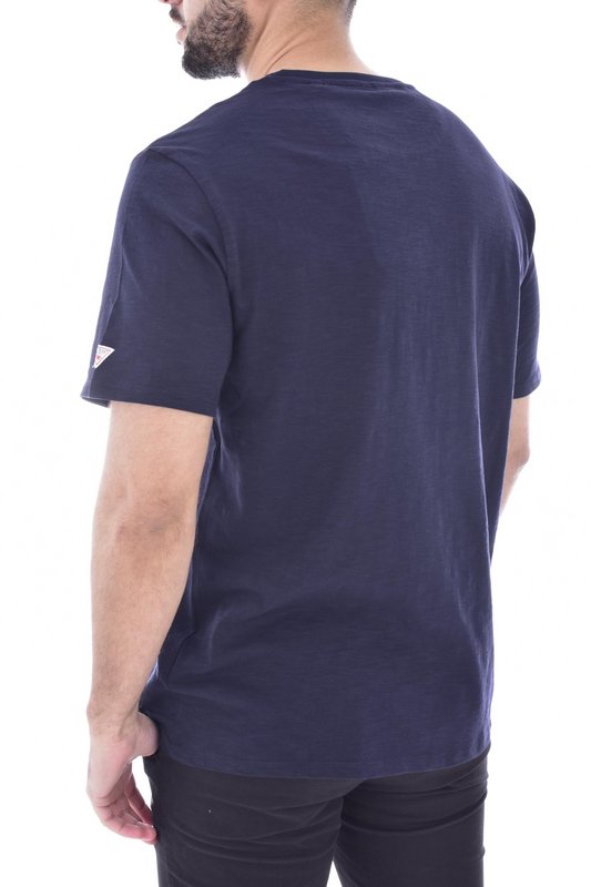 GUESS Tshirt 100% Coton Motif Poche  -  Guess Jeans - Homme G7V2 SMART BLUE Photo principale