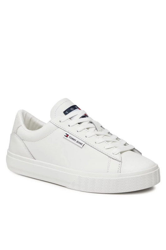 TOMMY JEANS Sneakers Basses Cuir  -  Tommy Jeans - Femme YBL Ecru Photo principale