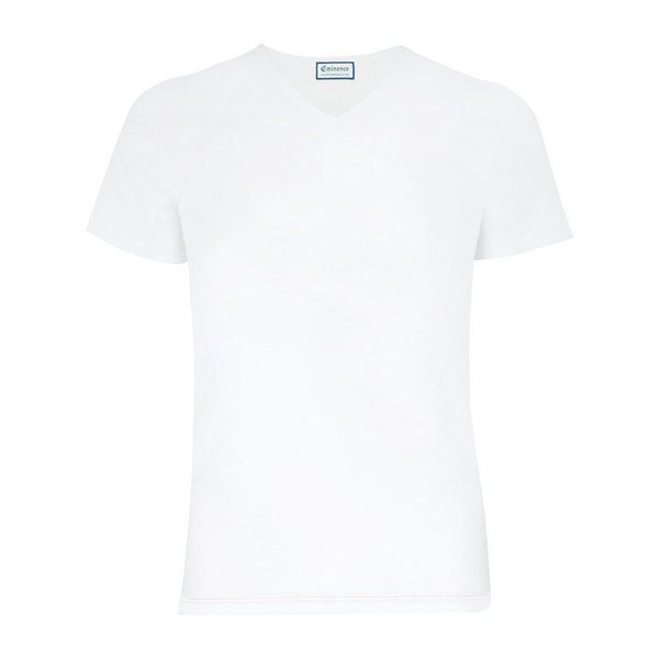 EMINENCE Tee-shirt Col V Pur Coton Pour Homme dition Limite 80 Ans Blanc cass 1090067