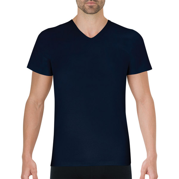 EMINENCE Tee-shirt Col V Pur Coton Premium Marine 1090067
