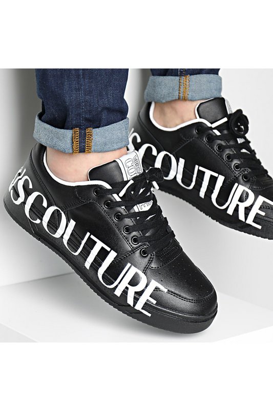 VERSACE JEANS COUTURE Sneakers En Cuir   -  Versace Jeans - Homme 899 BLACK Photo principale