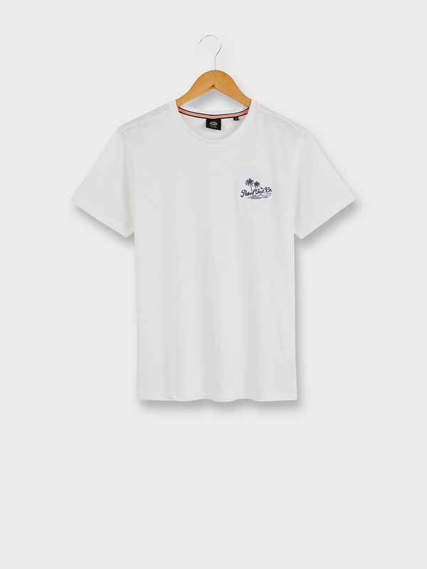 PETROL INDUSTRIES Tee-shirt 100% Coton Flamm Mini Logo Brod Blanc