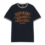 SUPERDRY Tee Shirt Superdry Ac Ringer Workwear Graphic Navy-Gris