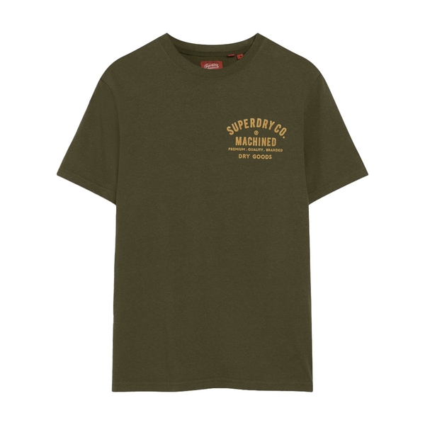 SUPERDRY Tee Shirt Superdry Workwear Flock Graphic Khaki 1090561