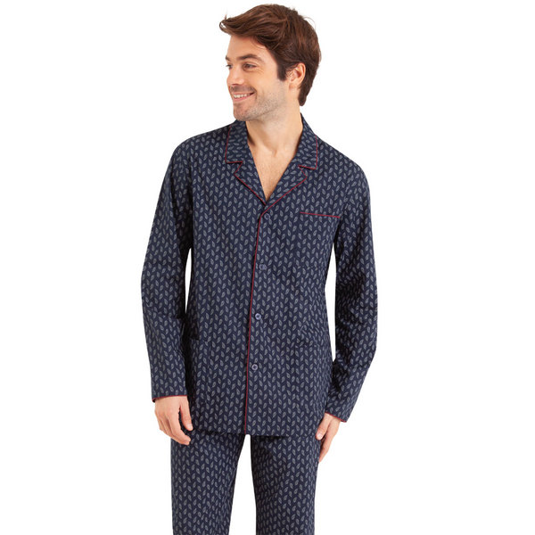 EMINENCE Pyjama Long Ouvert Homme Popeline Bleu marine 1090615