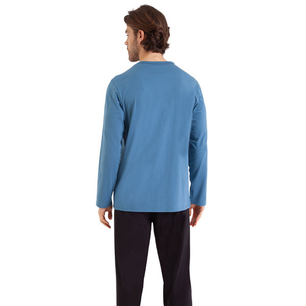 ATHENA Pyjama Long Homme Ecopack Bleu-Noir Photo principale