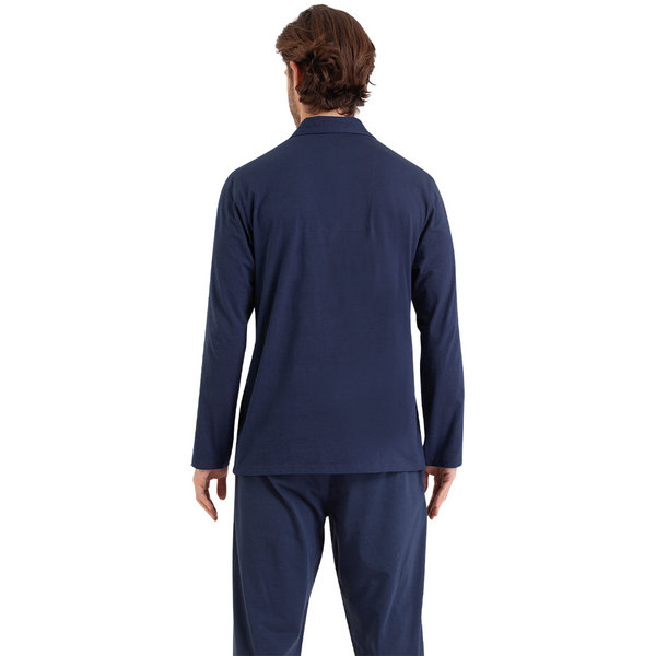 ATHENA Pyjama Long Ouvert Homme Easy Print Bleu marine Photo principale
