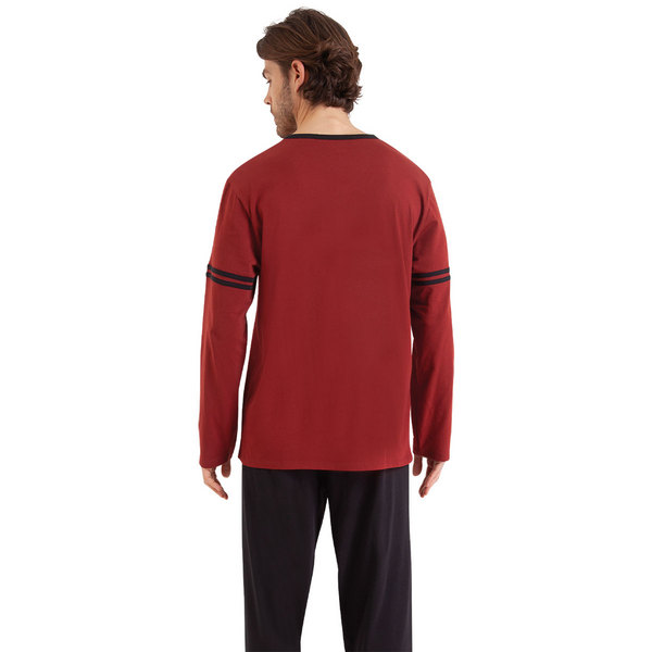 ATHENA Pyjama Long Homme Ecopack Rouge-Noir Photo principale