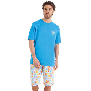 ATHENA Pyjama Court Homme Happy Summer Bleu