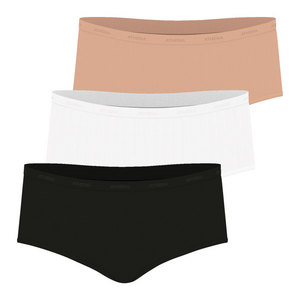 ATHENA Lot De 3 Boxers Femme Ecopack Basic Noir-Blanc-Beige
