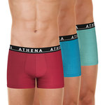 ATHENA Lot De 3 Boxers Homme Easy Color Rouge-Bleu