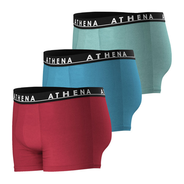 ATHENA Lot De 3 Boxers Homme Easy Color Rouge-Bleu Photo principale